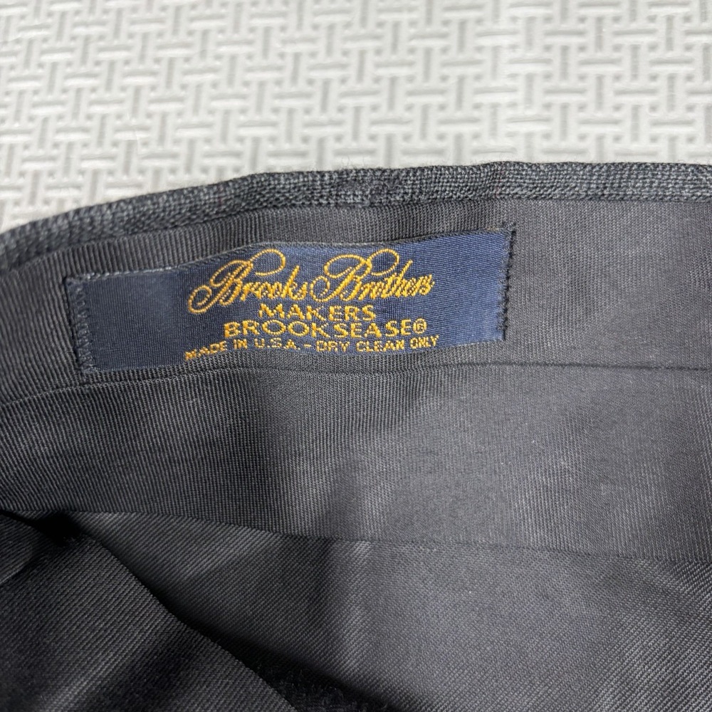 VTG Brooks Brothers Makers Men's Wool Pleated Dress Pants Made USA 34x29 Cuffed - Picture 3 of 11